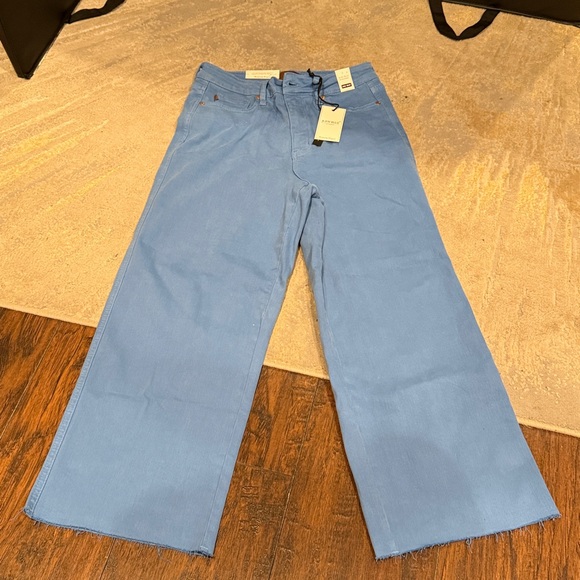Judy Blue Denim - Judy Blue Wide Leg Crop high rise Garment Dyed sky Blue Jeans brand new size 28